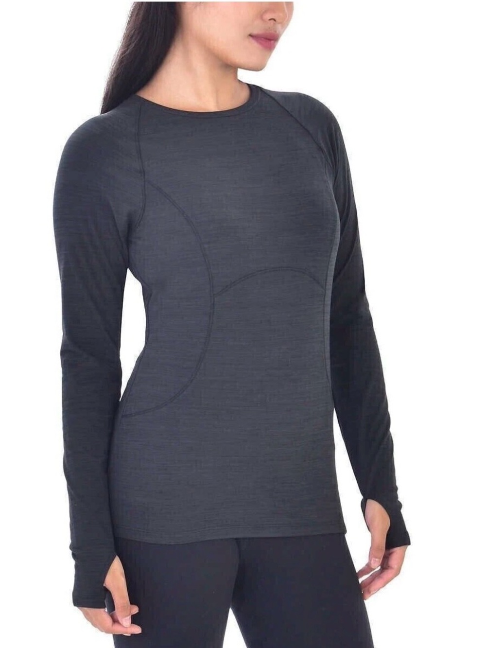 Spyder Active Long Sleeve Black Top Thumbholes Zip Pocket Women’s Size Small
